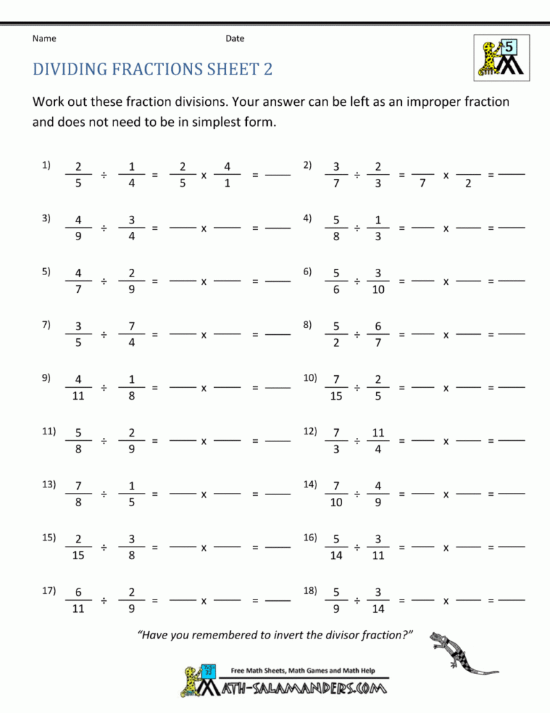 How To Divide Fractions