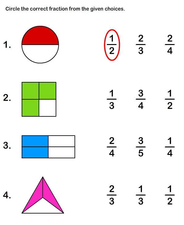 Learn Fraction Worksheet 1