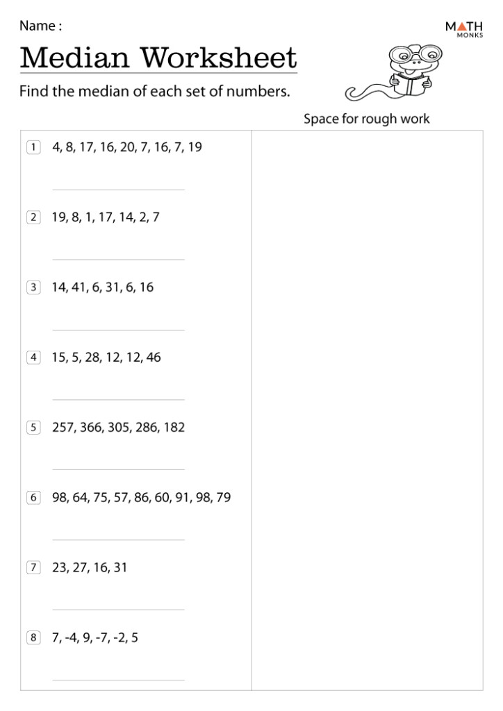 Mean Median Mode Range Worksheets Math Monks