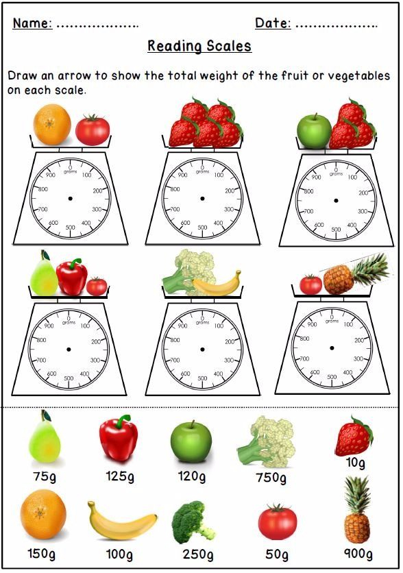 Measurement Weight Reading Scales Kids Math Worksheets Math For 