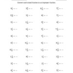 Mixed Fraction To Decimal Worksheet Improper Fractions Mixed