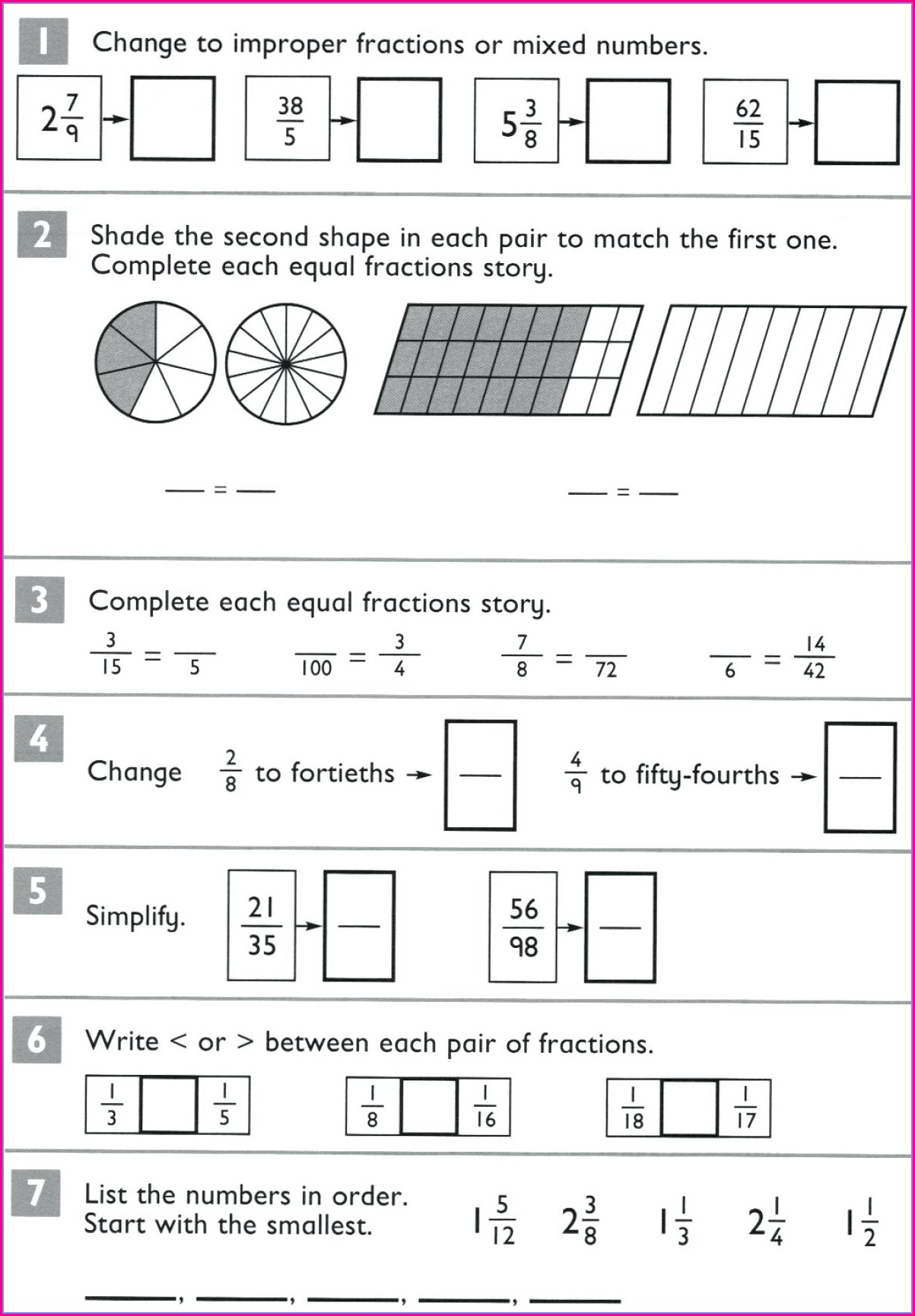 How To Multiply Fractions And Mixed Numbers Worksheet ...