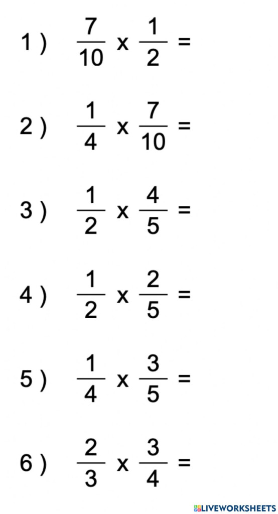 Multiply Fractions Activity