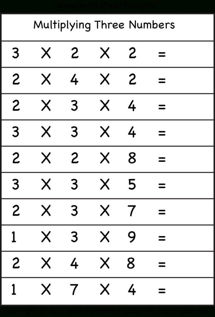 Multiplying 3 Factors Worksheets Db excel