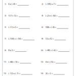 Multiplying And Dividing Integers Worksheets