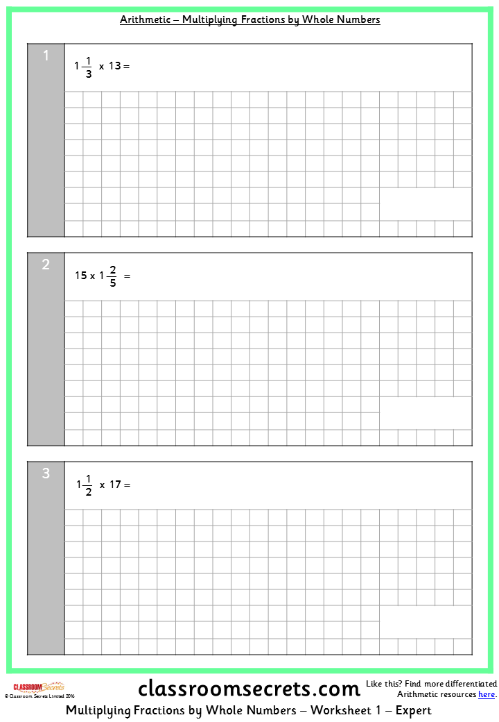 Multiplying Fractions By Whole Numbers KS2 Arithmetic Test Practice