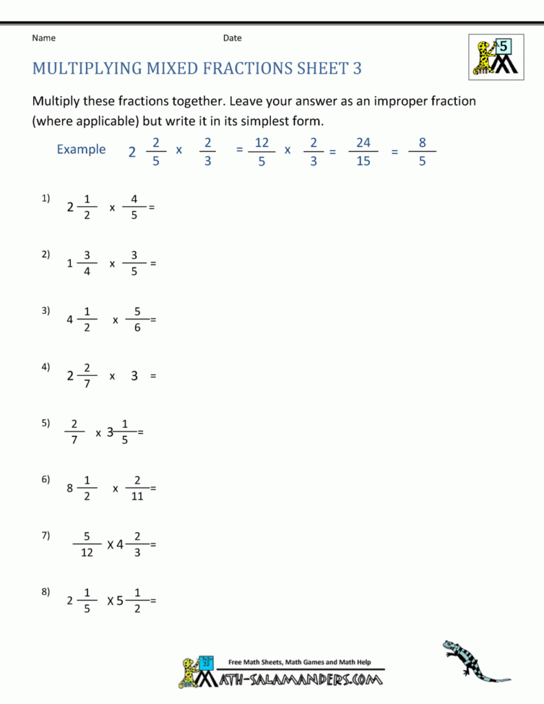 Multiplying Mixed Fractions