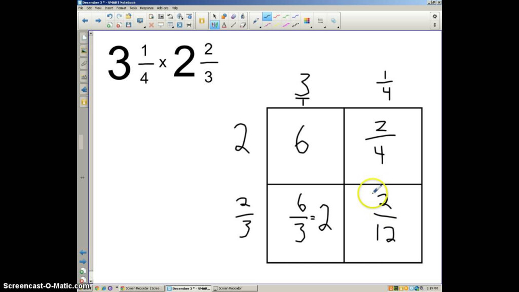 Multiplying Mixed Numbers With Mixed Numbers The Area Model YouTube