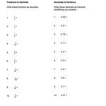 My Downloads CONVERTING DECIMALS TO FRACTIONS WORKSHEETS