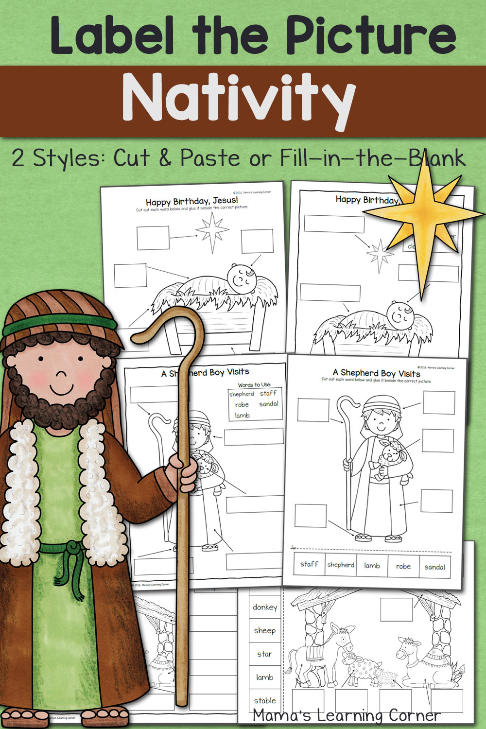 Nativity Label The Picture Worksheets Mamas Learning Corner