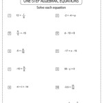 One Step Equations Worksheets Math Monks