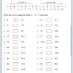 Ordering Comparing Decimals Worksheets www grade1to6