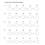 Ordering Integer Worksheets Printable