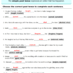 Past Tense Worksheets For Grade 4 Worksheets Master