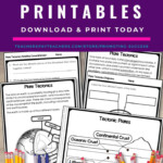 Plate Tectonics Middle School Activity Worksheets For Teaching Kids 4th