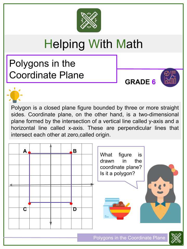 Polygons In The Coordinate Plane 6th Grade Math Worksheets