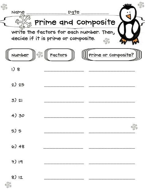 Prime And Composite Numbers Worksheets Grade 4 Worksheets Master