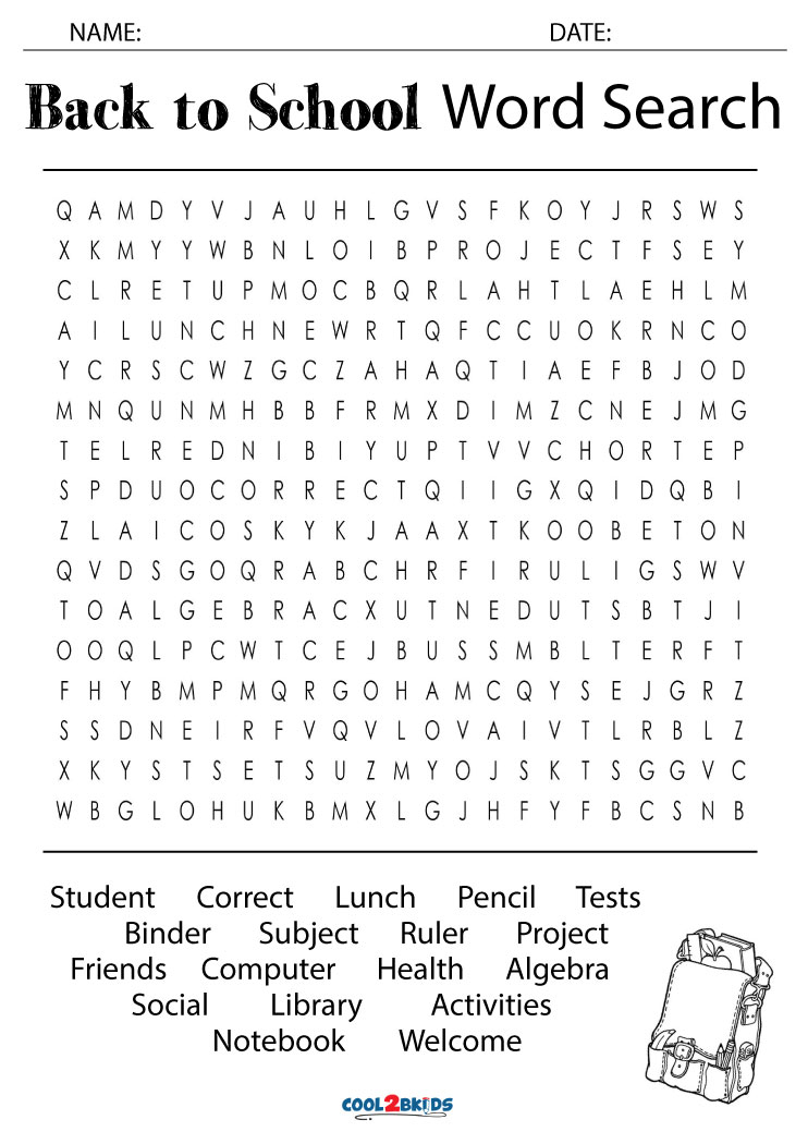 Printable 5th Grade Word Search Cool2bkids - Fractionsworksheets.net