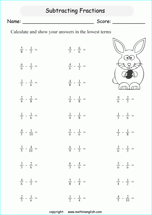 Printable Primary Math Worksheet For Math Grades 1 To 6 Based On The 