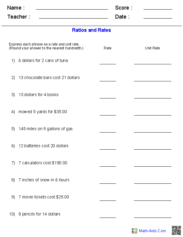 Ratio Worksheets Ratio Worksheets For Teachers