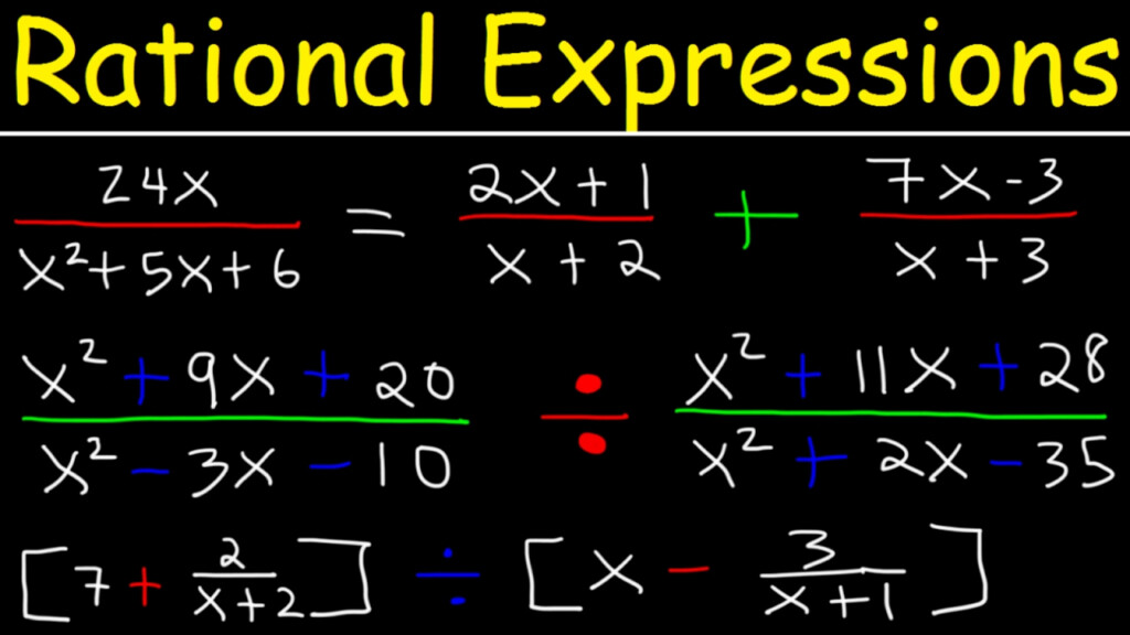 Rational Expressions Adding Subtracting Multiplying Dividing 