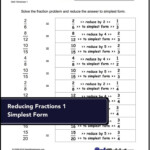Reducing Fractions The Fraction Worksheets On This Page Introduce