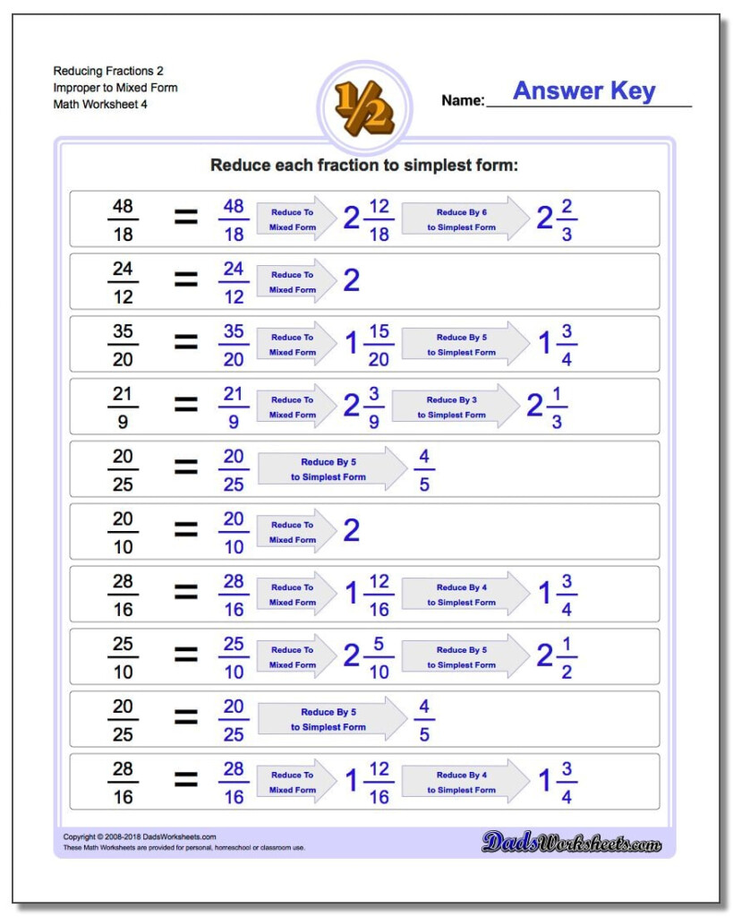 Reducing Improper Fractions