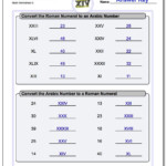 Roman Numeral Worksheets