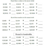 Rounding Whole Numbers Decimals Tenths And Hundredths Worksheet