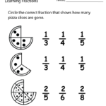 Second Grade Learning Fractions Worksheet