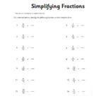 Simplifying Fractions Worksheet Grade 4