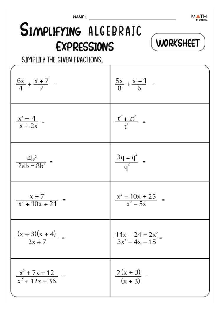 simplifying fractions worksheet grade 7 pdf