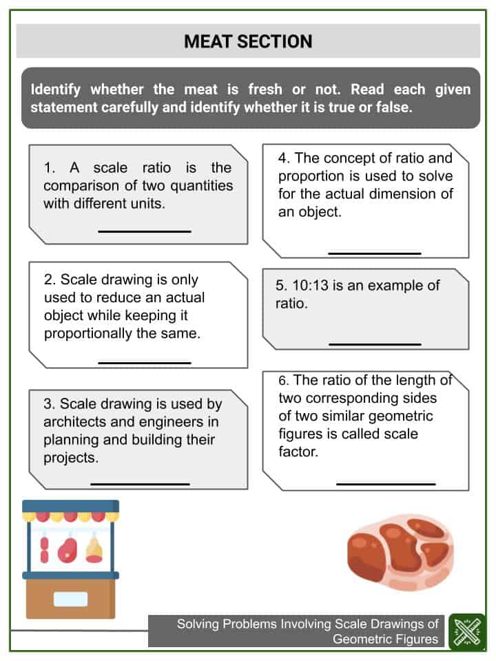 Solving Problems Involving Scale Drawings 7th Grade Math Worksheets