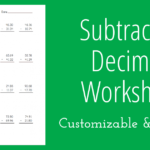 Subtracting Decimals Worksheet STEM Sheets