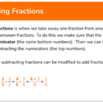 Subtracting Fractions GCSE Maths Steps Examples Worksheet