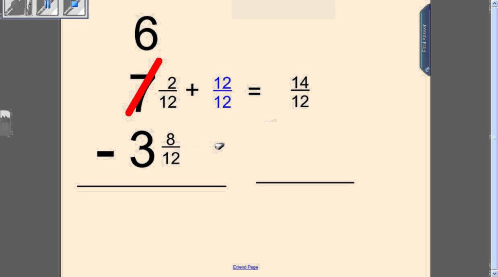 Subtracting Fractions With Borrowing YouTube