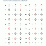 Subtracting Fractions With Like Denominators Worksheets