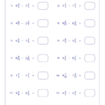 Subtracting Fractions Worksheets