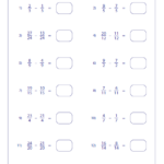 Subtracting Fractions Worksheets