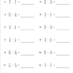 Subtracting Like Fractions Worksheets Math Fractions Worksheets