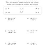 Systems Of Equations Worksheets Math Monks