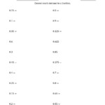 The Converting Terminating Decimals To Fractions A Math Worksheet