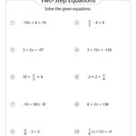 Two Step Equations Worksheets Math Monks