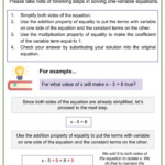 Understanding And Solving One Variable Equations 6th Grade Worksheets