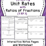 Unit Rates With Complex Fractions Notes And Practice 7 RP 1 Unit