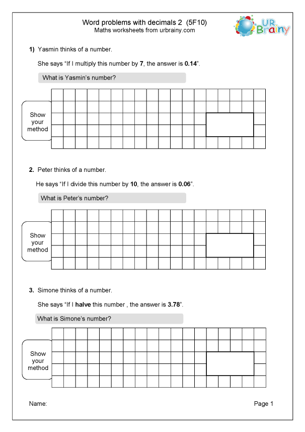 Word Problems With Decimals 2 5F10 Reasoning Fractions And Maths 