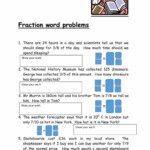 Word Problems With Fractions 6th Grade Worksheets Pdf WorkSheets For Kids