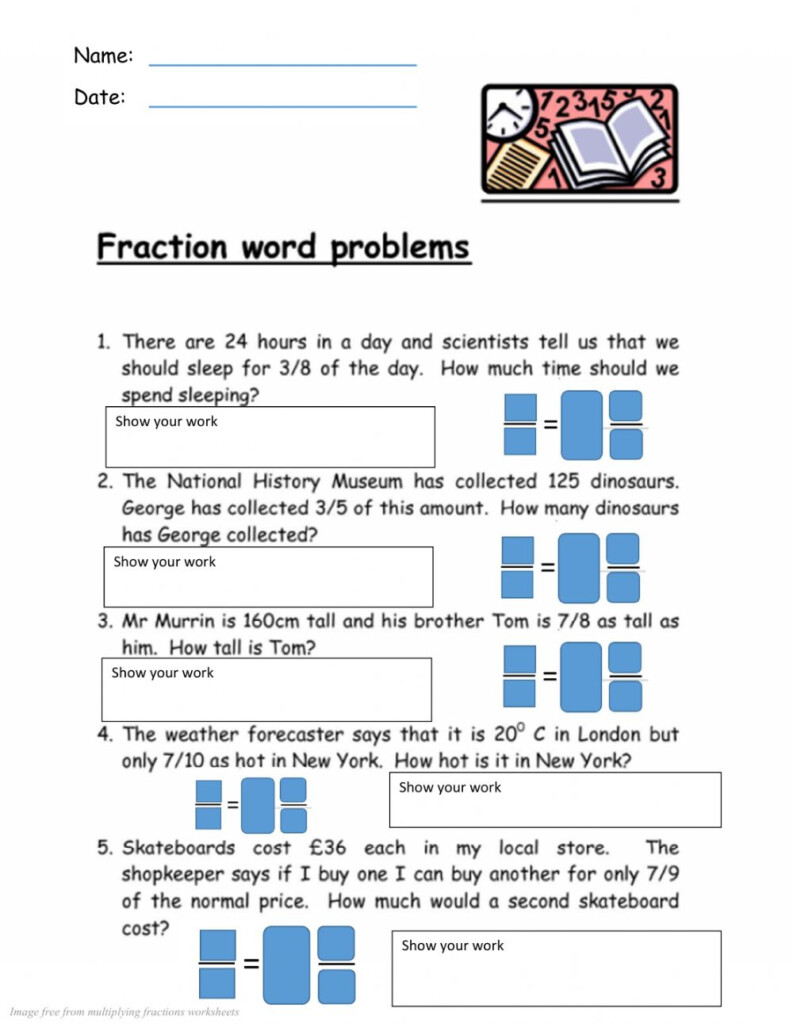 Word Problems With Fractions 6th Grade Worksheets Pdf WorkSheets For Kids